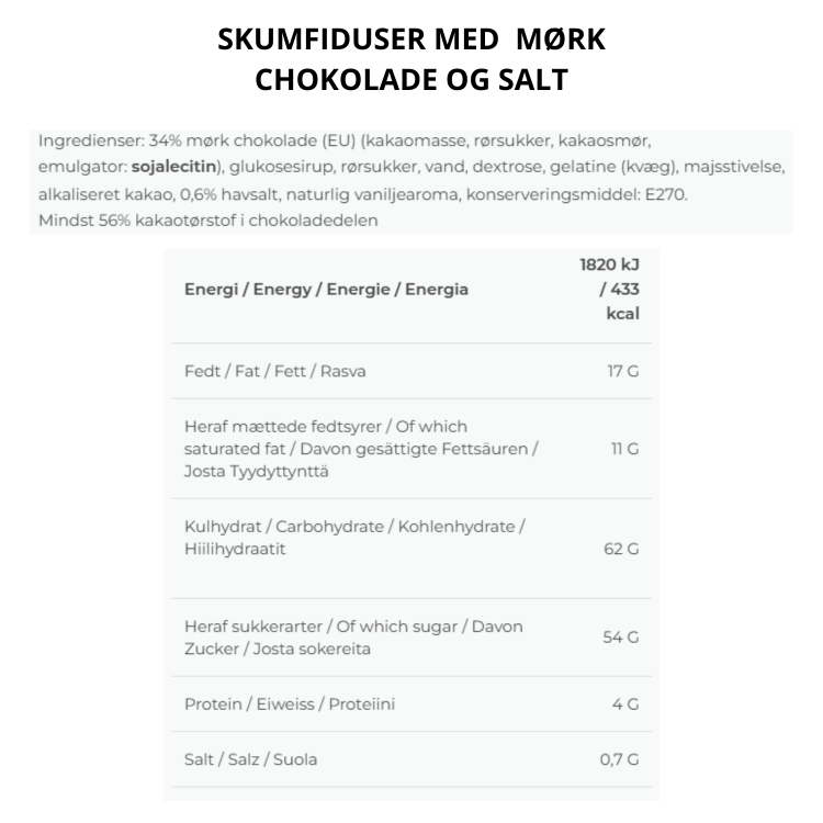 The Mallows Flaked Salt - Skumfiduser med mørk chokolade &amp; Salt 90 g Glutenfri