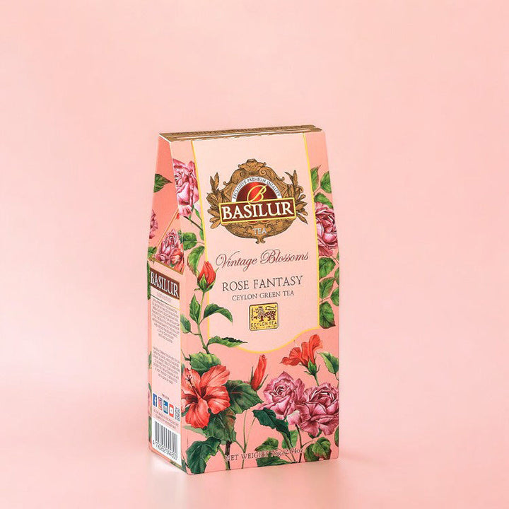 Basilur Rose Fantasy te i dekorativ blomsteræske