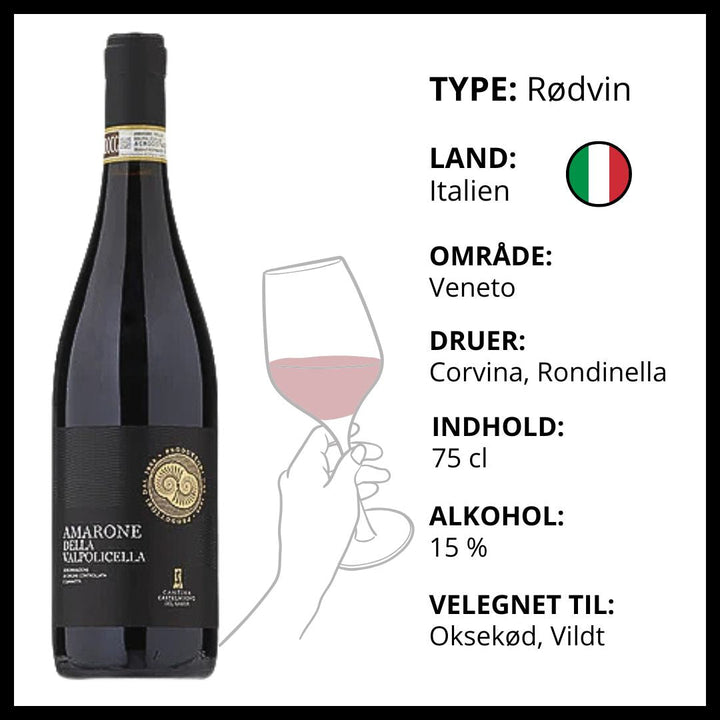 Rødvin, Cantina Castelnuovo del Garda - Amarone delle Valpolicella (Italien)