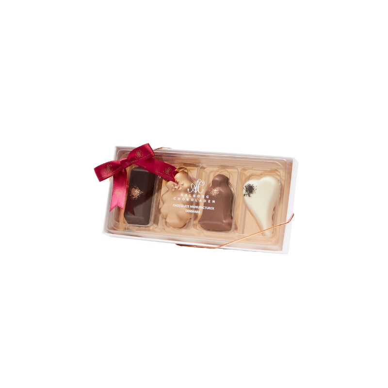 Marcipan i fire varianter Petit Four Bordeaux fra Aalborg Chokoladen