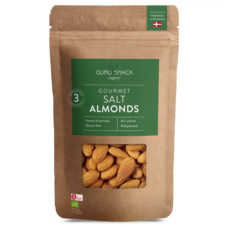 Goumet saltede mandler fra Guru snack