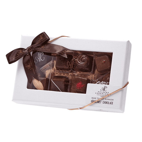 Aalborg Chokoladen 8 stk. fyldt chokolader uden tilsat sukker 80 g